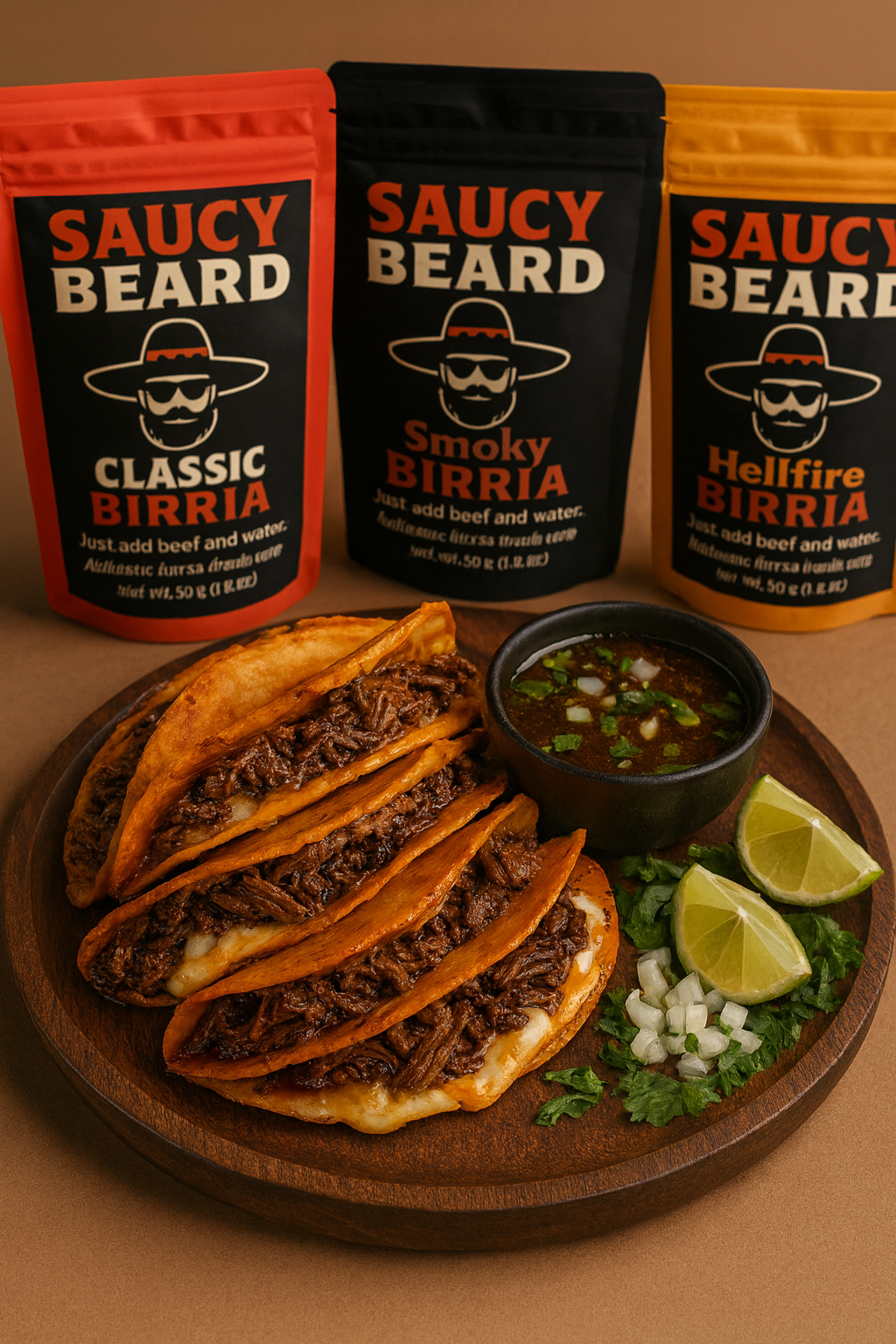 Easy Birria Tacos (with Saucy Beard Birria Seasoning)