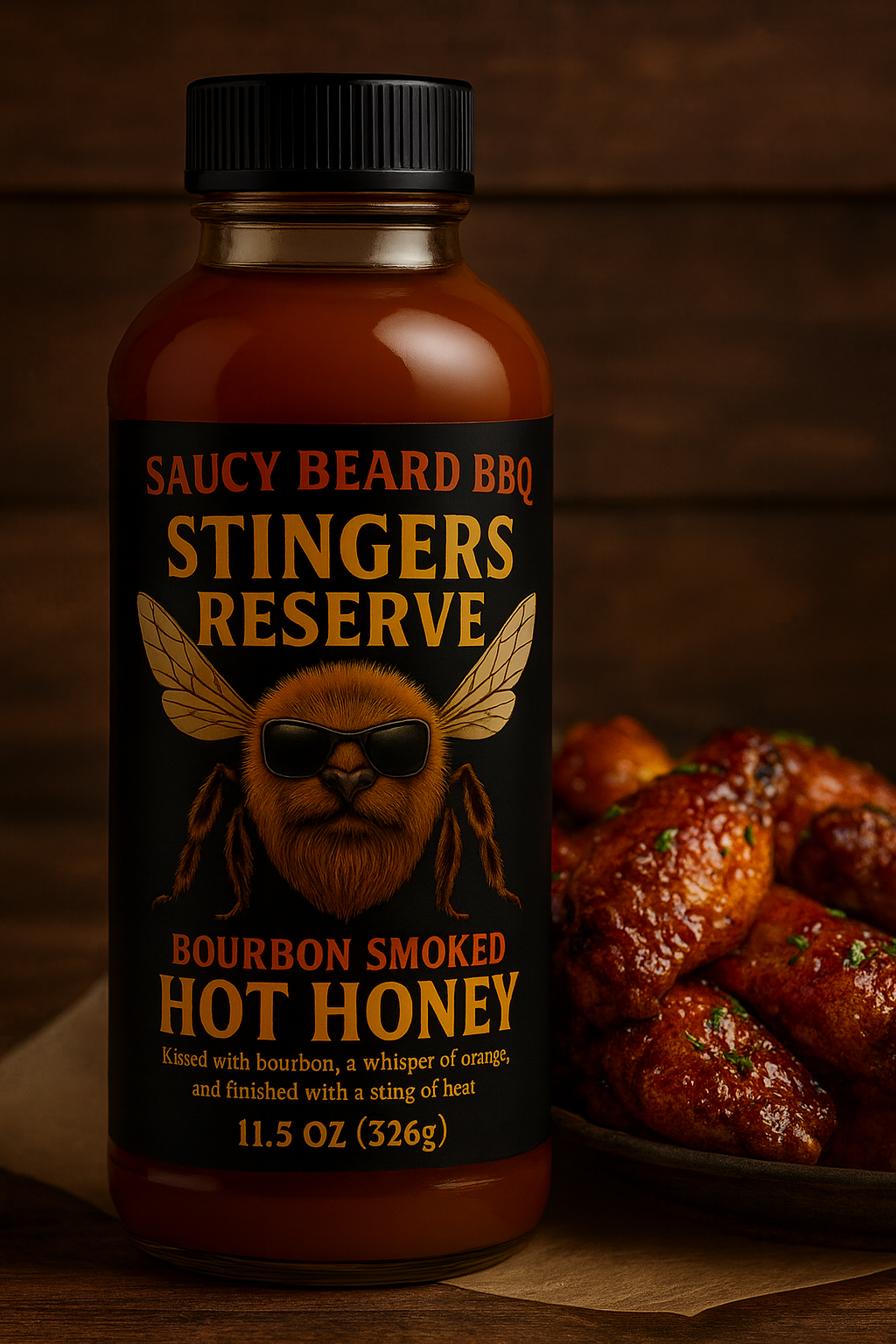 🔥 Bourbon Hot Honey Glazed Wings
