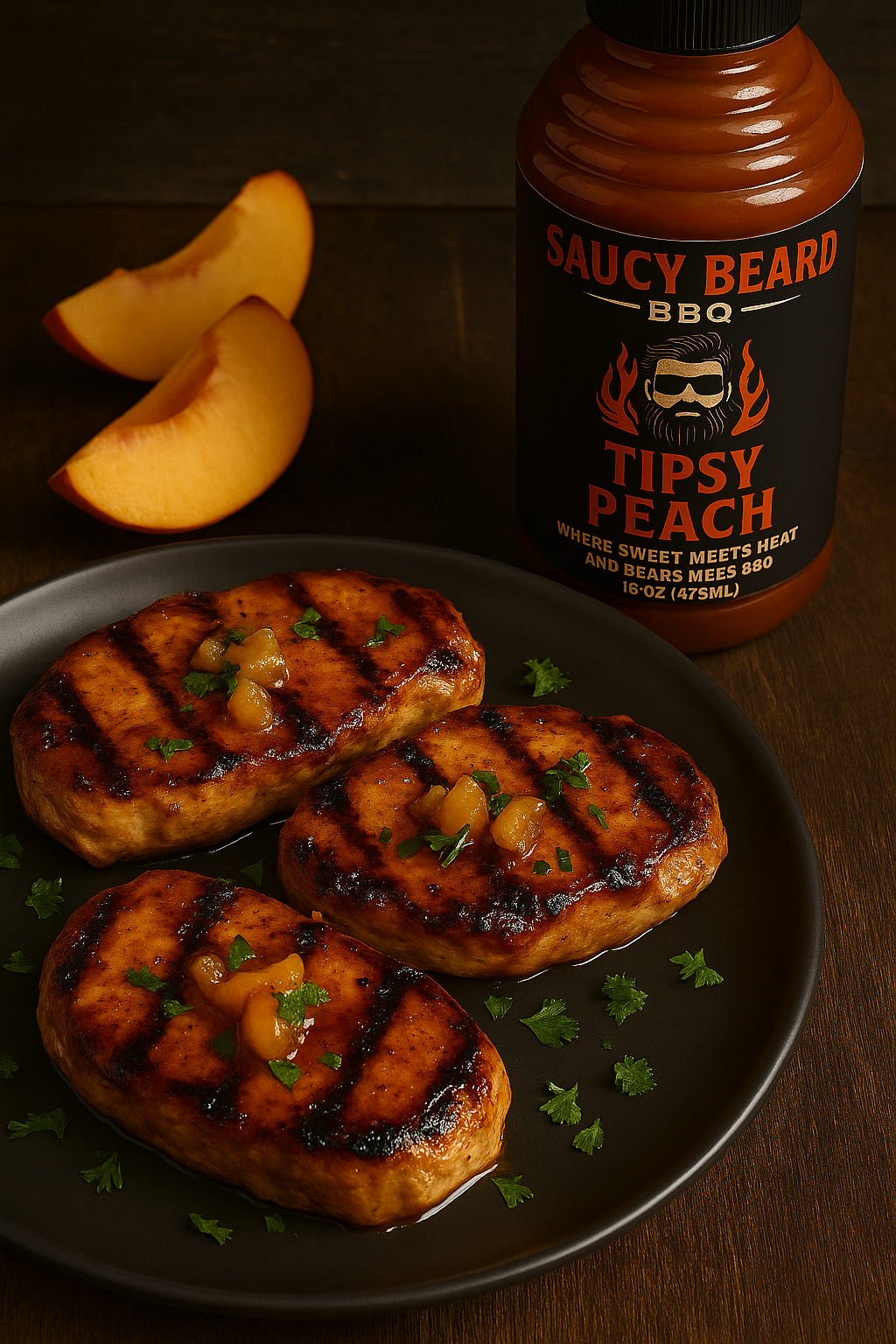 🍑 Tipsy Peach Glazed Chicken Thighs