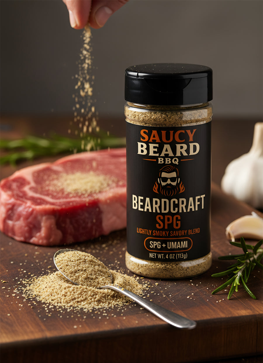 Beardcraft SPG – Lightly Smoky Savory Salt, Pepper, Garlic + Umami